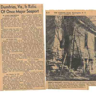 1955 Evening Star Article: "Dumfries, Va., Is Relic Of Once Major Seaport"