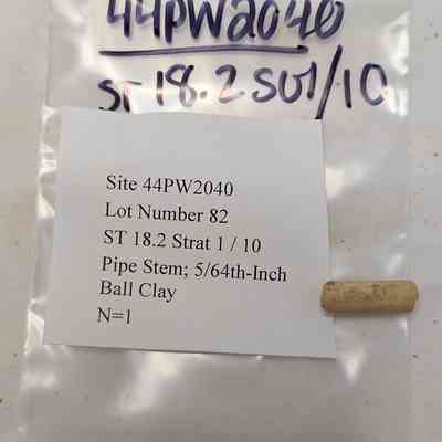 Pipe stem; 5/64th-Inch Ball Clay