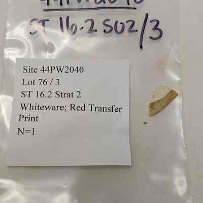 Whiteware; Red Transfere Print