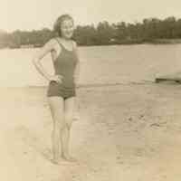 Edie swimming in "Canal pond" after work