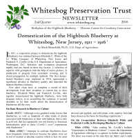 The Whitesbog Preservation Trust Newsletter