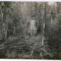 11/1916 Unknown man in front of a wild berry bush