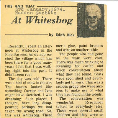 Whitesbog Newspaper Collection folder thumbnail.