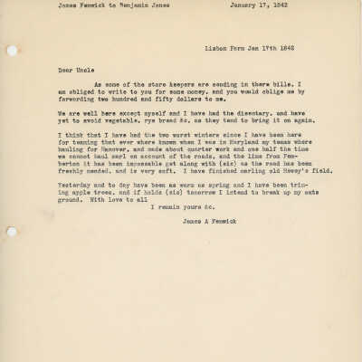 James A. Fenwick Letter Collection folder thumbnail.