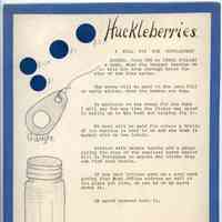 Huckleberry Sign "I will pay 1-3 dollars per huckleberry bush"