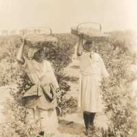 Two Young Girls with Baskets