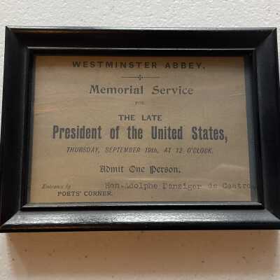 Ticket to Memorial Service at Westminster Abbey