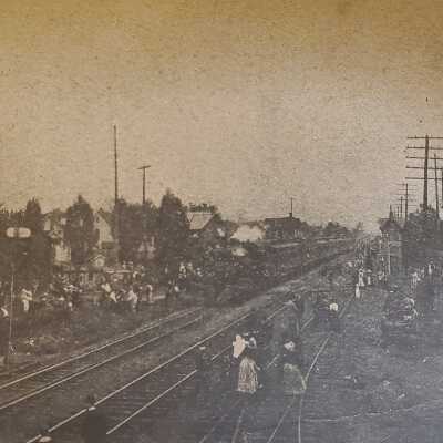 The Funeral Train Crossing East Fourth Street, Canton, Ohio Postcard