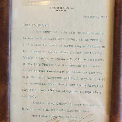 Letter from Cortelyou to Butler