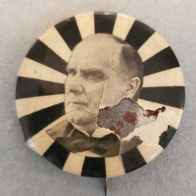 McKinley black & ivory striped memoriam pin.