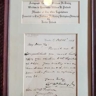 Letter from McKinley to Pollock