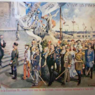 Le President de la Republique Mr. Loubet recoit tous les chefs d'etats pendant l'exposition universel'e a Paris 1900.