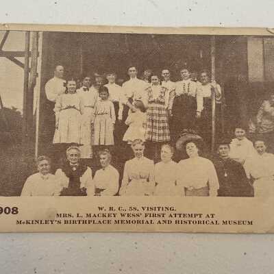 Photograph of Mrs. L. Mackey Wess' Class Visting Memorial
