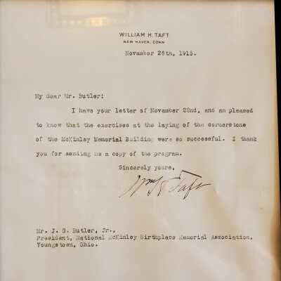 Letter from Taft to Butler