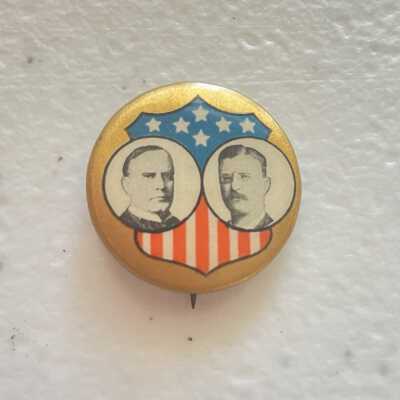 Campaign Pin of McKinley and Roosevelt.