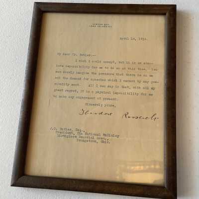 Letter from Roosevelt to Butler