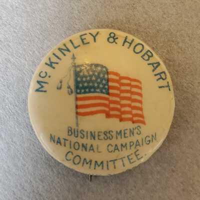 McKinley And Hobart Campaign Committee Pin