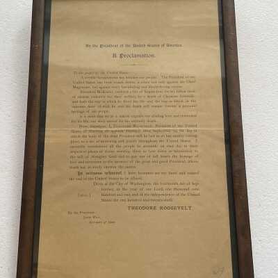 Proclamation by T. Roosevelt