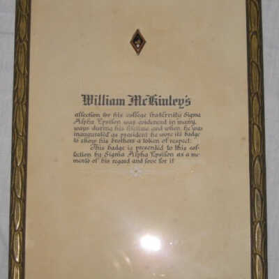 McKinley's Fraternity Badge, Sigma Alpha Epsilon