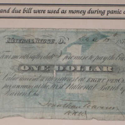Due bill from Panic 1873