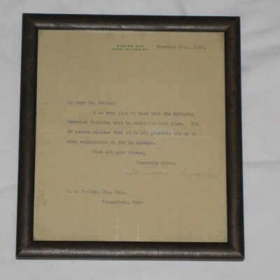 Letter from Roosevelt to Butler