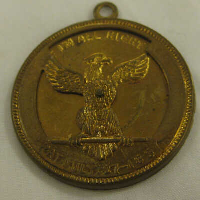 1900 Election "I'm all right" Gold Eagle Mechanical Medal