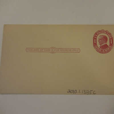 McKinley Unused One Cent Postcard.