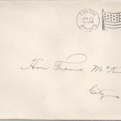 Enevelope Adressed to Frank M. Kinney, January 22, 1903