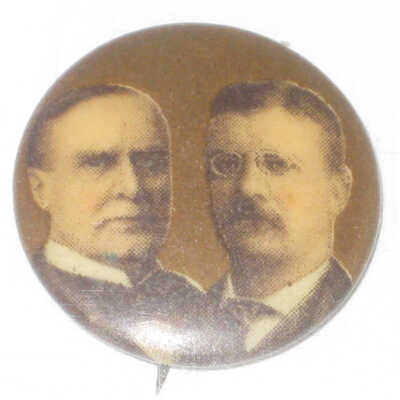 1900 Campaign Pin of McKinley and Roosevelt.