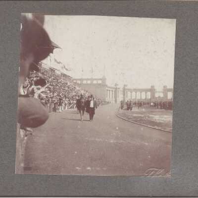McKinley walking with a military officer.