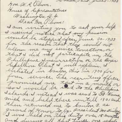 Letter from Herbert F. Doney to W.R. Thom.