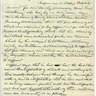 Letter to State of Ohio, Stark County.