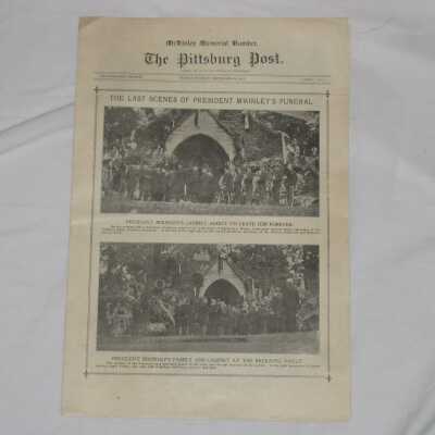 An issue of The Pittsburg Post entitled, "The Last Scenes Of President McKinley's Funeral."