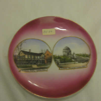 Pink Plate with images of McKinley Home and McKinley Memorial