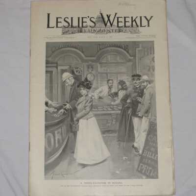 Leslie's Weekly Illustrated, Vol. LXXXVIII No. 2271, "A Money Exchange in Havana"