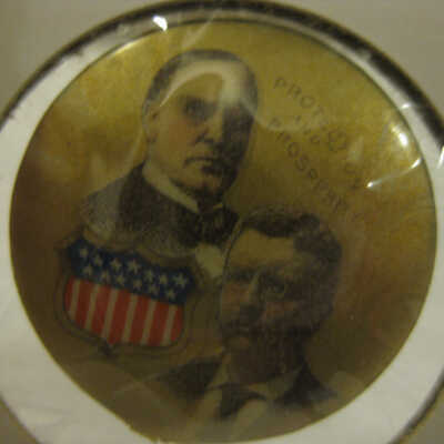 Gold McKinley and Roosevelt pin