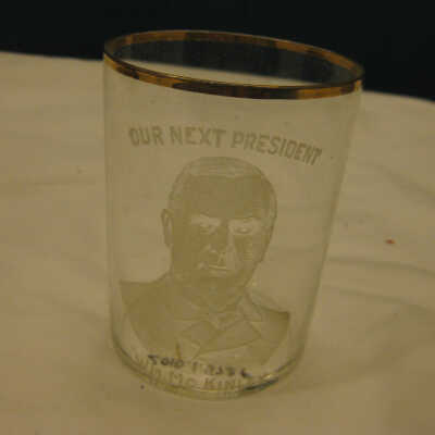 McKinley campaign glass, Our Next President