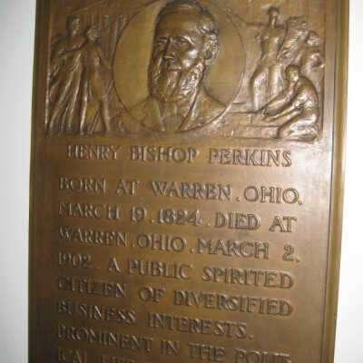 Bronze plaque of Henry Bishop Perkins