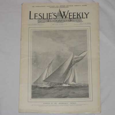Leslie's Weekly Illustrated, Vol. LXXXIX No. 2303, "Snapping Of The 'Shamrocks' Topmast."