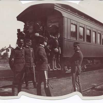 Soldier's outside of McKinley's Funeral Train.