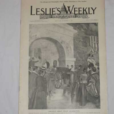 Leslie's Weekly Illustrated, Vol. LXXXVII No. 2252, "Chicago's Great Piece Celebration."