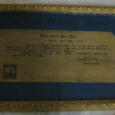 First commemorative McKinley stamp purchaced in Niles, Ohio