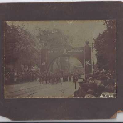Public School Arch on West Tuscarawas Street Canton, Ohio during McKinley's Funeral Procession