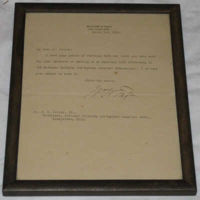 Letter from Taft to Butler