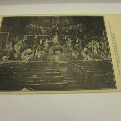 Floral Display at the First M.E. Church on the day of President McKinley's Funeral Postcard