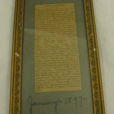 Newspaper clipping from January 1897.