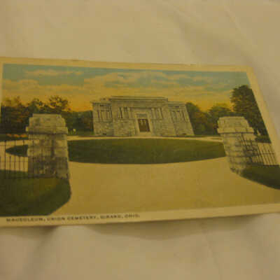 Postcard of the mausoleum in Union Cemetery, Girard, Ohio
