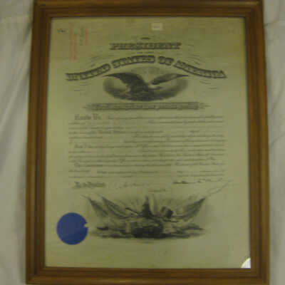 1898 Military Commission of Jeremiah Z. Dare by President McKinley.