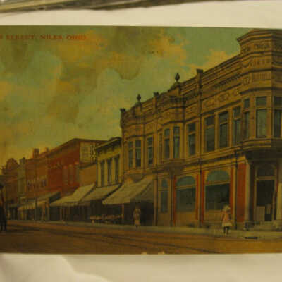 Postcard of downtown Niles, Ohio