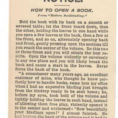 Note. How to open a book